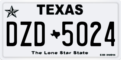 TX license plate DZD5024