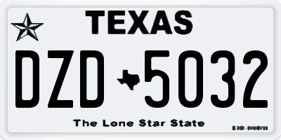 TX license plate DZD5032