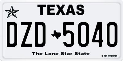 TX license plate DZD5040