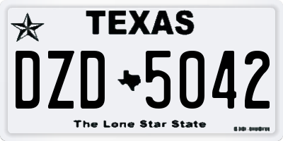 TX license plate DZD5042
