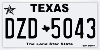 TX license plate DZD5043