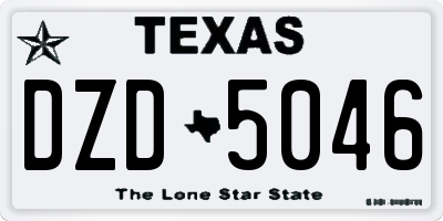 TX license plate DZD5046