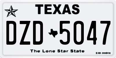 TX license plate DZD5047