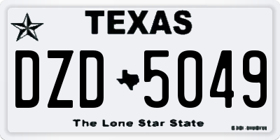 TX license plate DZD5049