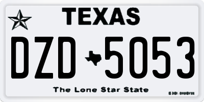 TX license plate DZD5053