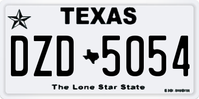 TX license plate DZD5054