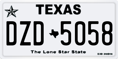 TX license plate DZD5058