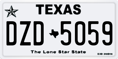 TX license plate DZD5059