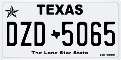 TX license plate DZD5065