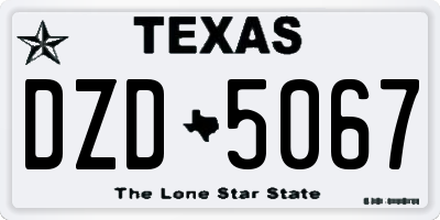 TX license plate DZD5067
