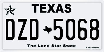 TX license plate DZD5068