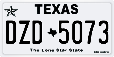 TX license plate DZD5073