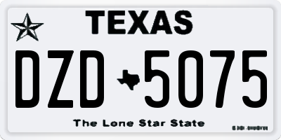 TX license plate DZD5075