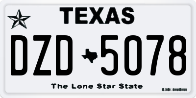 TX license plate DZD5078
