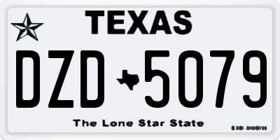 TX license plate DZD5079