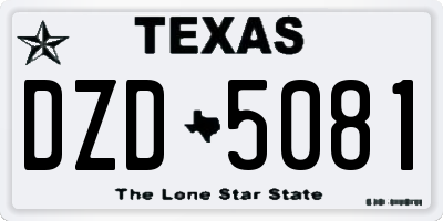 TX license plate DZD5081
