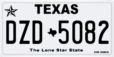 TX license plate DZD5082