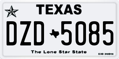 TX license plate DZD5085