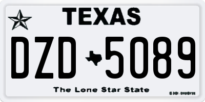 TX license plate DZD5089