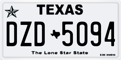 TX license plate DZD5094