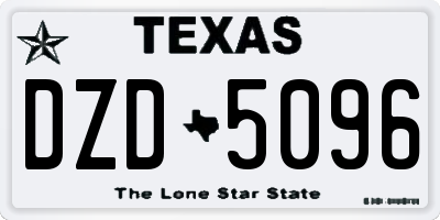 TX license plate DZD5096