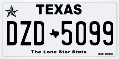 TX license plate DZD5099