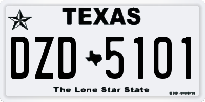 TX license plate DZD5101
