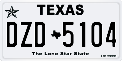 TX license plate DZD5104
