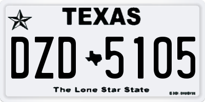 TX license plate DZD5105
