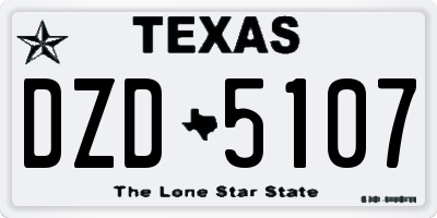 TX license plate DZD5107