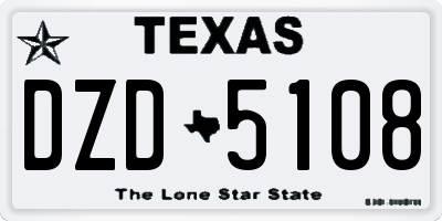 TX license plate DZD5108