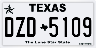 TX license plate DZD5109