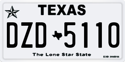 TX license plate DZD5110