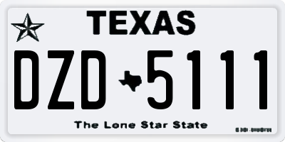 TX license plate DZD5111