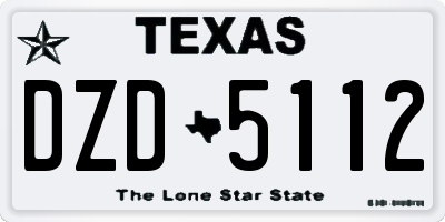 TX license plate DZD5112