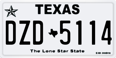 TX license plate DZD5114