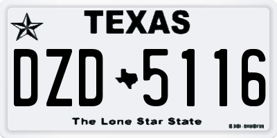 TX license plate DZD5116