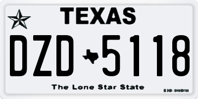 TX license plate DZD5118