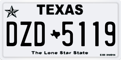 TX license plate DZD5119