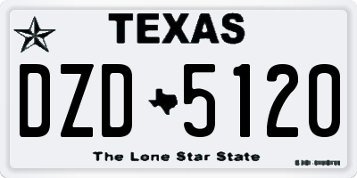 TX license plate DZD5120