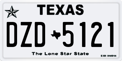 TX license plate DZD5121