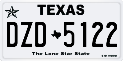 TX license plate DZD5122