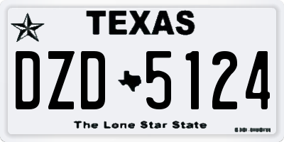 TX license plate DZD5124