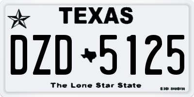 TX license plate DZD5125