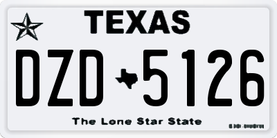TX license plate DZD5126