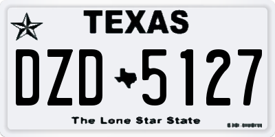 TX license plate DZD5127