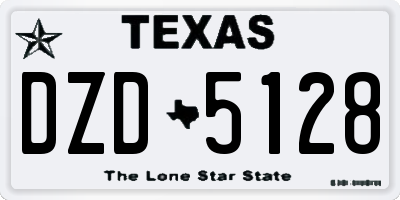 TX license plate DZD5128