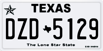 TX license plate DZD5129