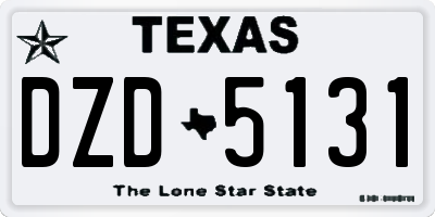 TX license plate DZD5131