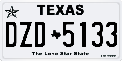 TX license plate DZD5133